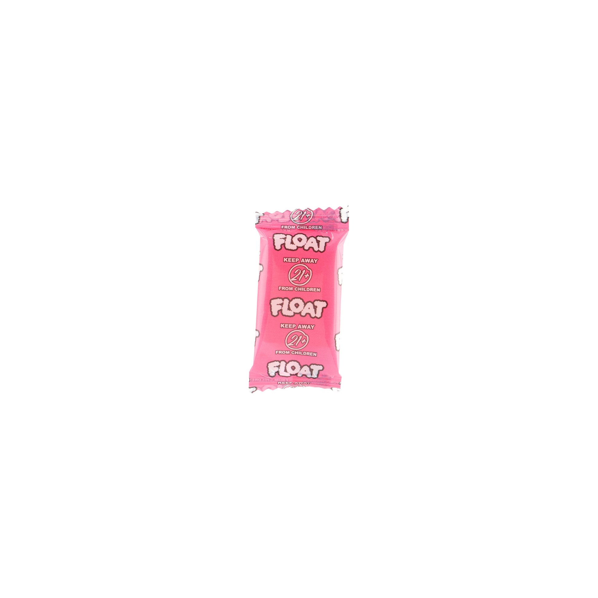 One pink piece of Swirly Trip Float Mushroom 250mg hard candy