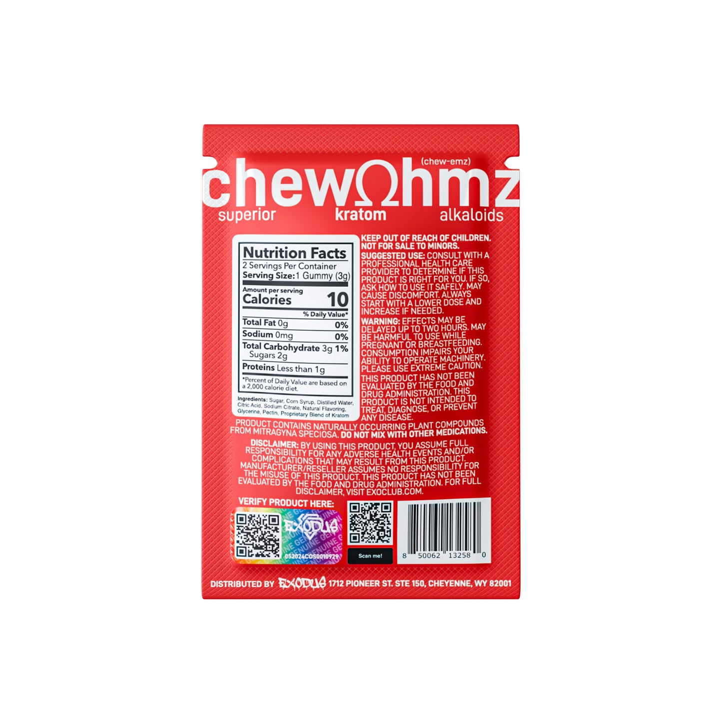 Chew Ohmz 36mg 7-Hydroxy Kratom Gummies