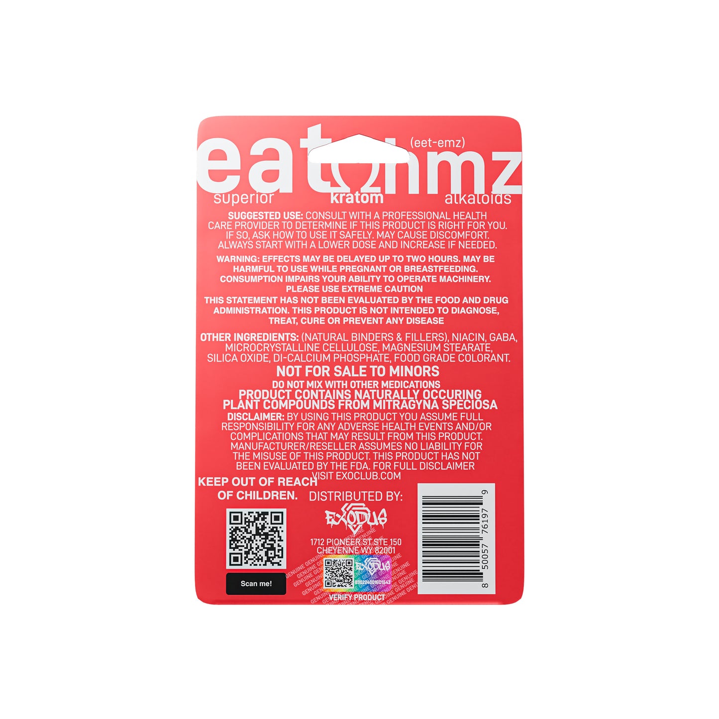 Eat Ohmz 18mg 7-Hydroxy Kratom Tablet 4-Pack