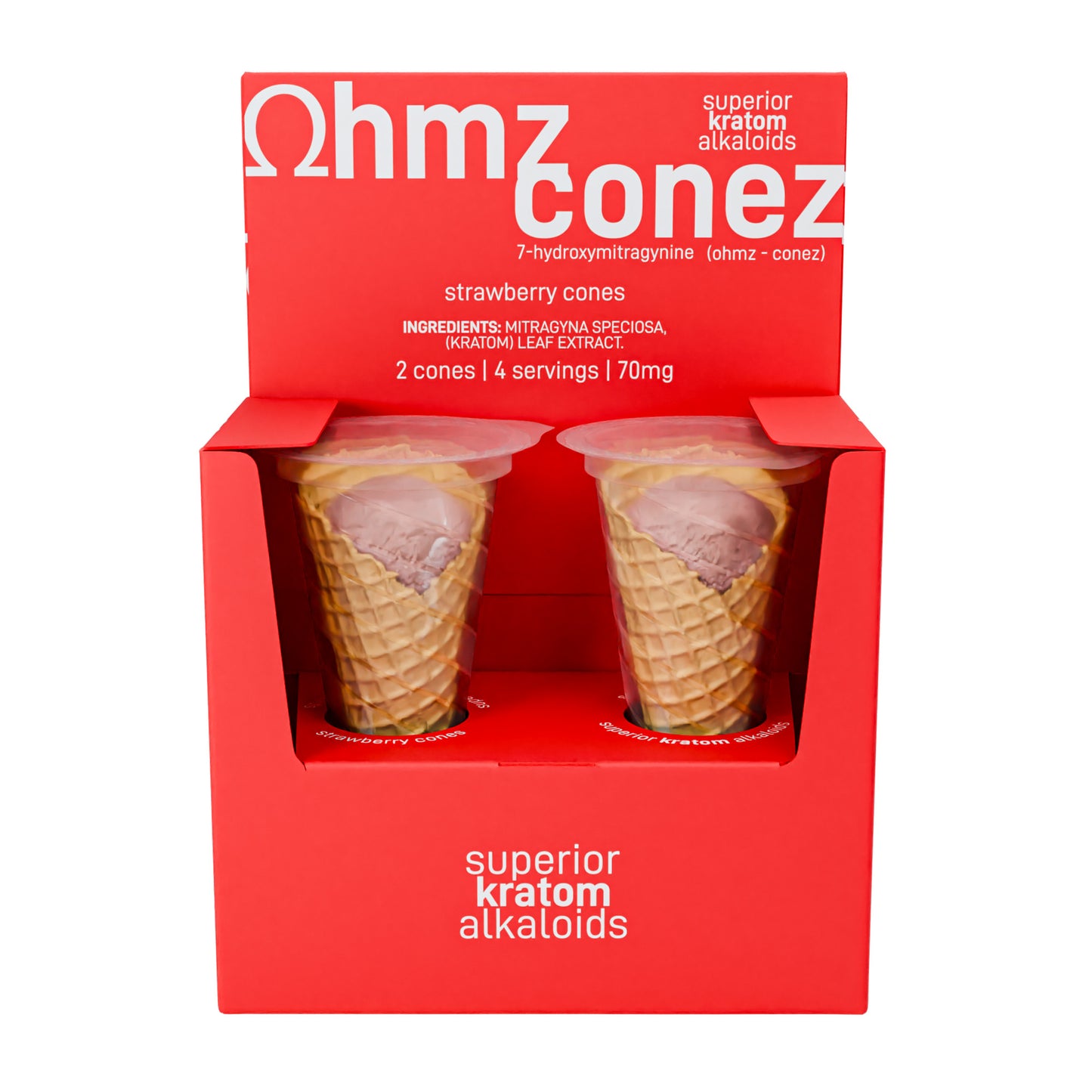 Ohmz Conez 70mg 7-Hydroxy Kratom Waffle Cone 2-Pack