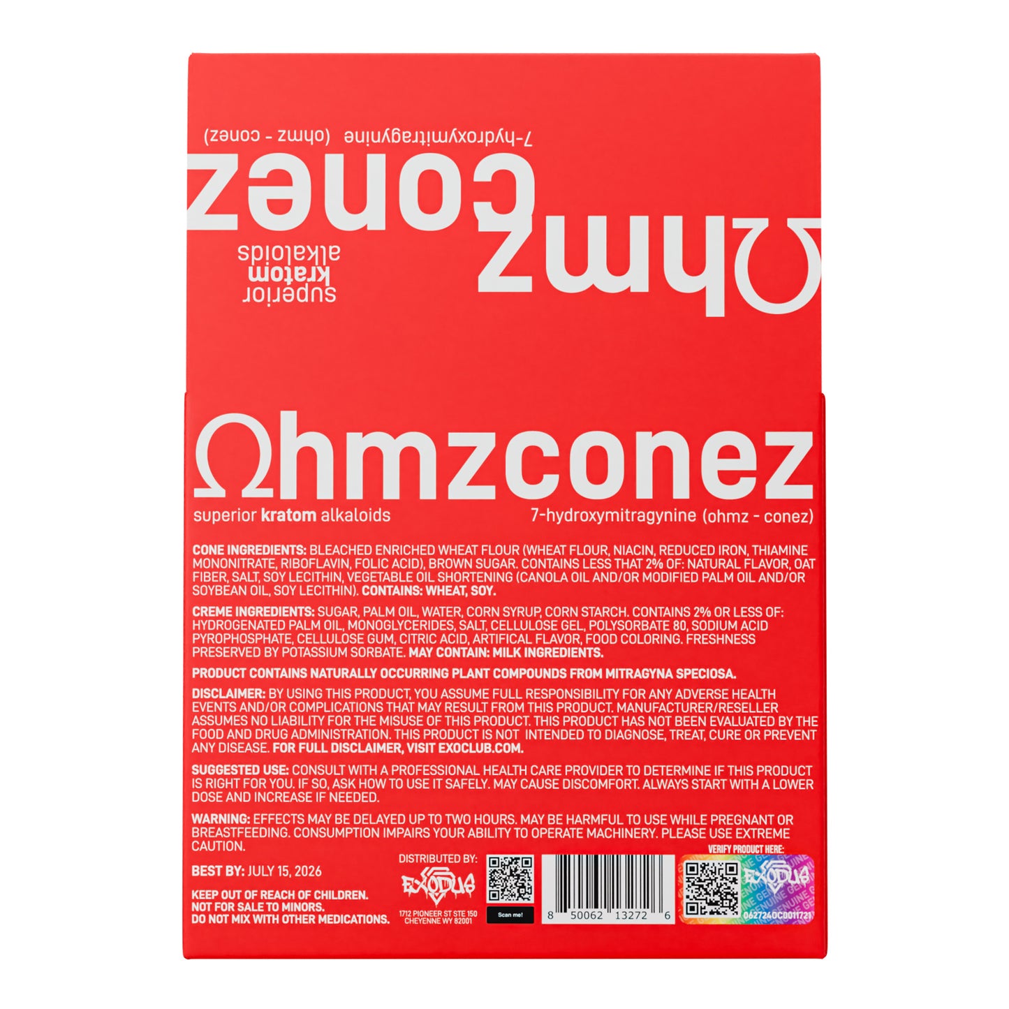 Ohmz Conez 70mg 7-Hydroxy Kratom Waffle Cone 2-Pack