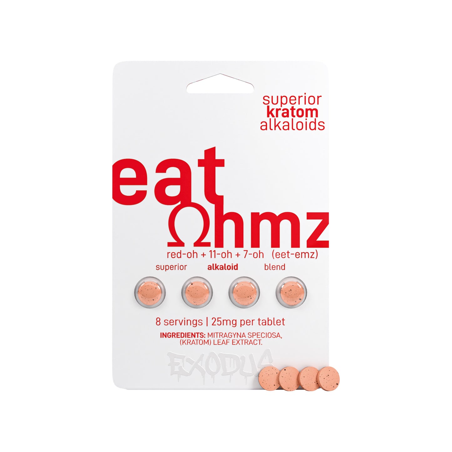 Eat Ohmz 100mg Red-OH + 11-OH + 7-OH Kratom Tablet 4-Pack