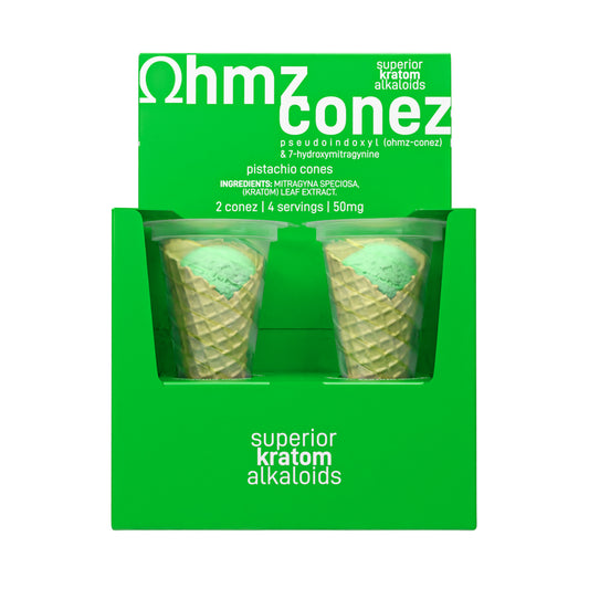 Ohmz Conez 50mg 7-Hydroxy Pseudoindoxyl Kratom Waffle Cone 2-Pack